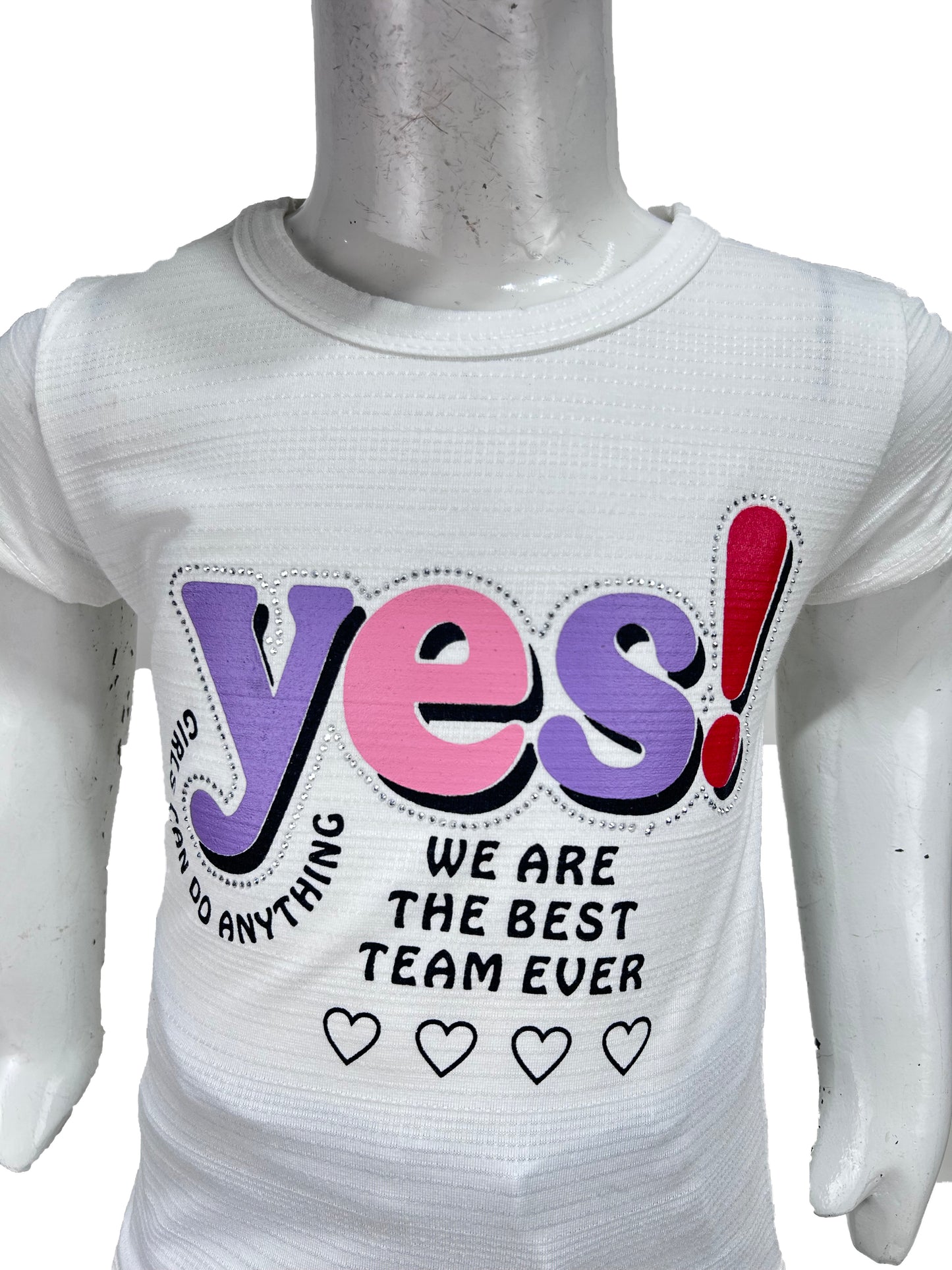 2.5Yrs - 7Yrs SK Yes Smoke White T-Shirt For Girls GTS69