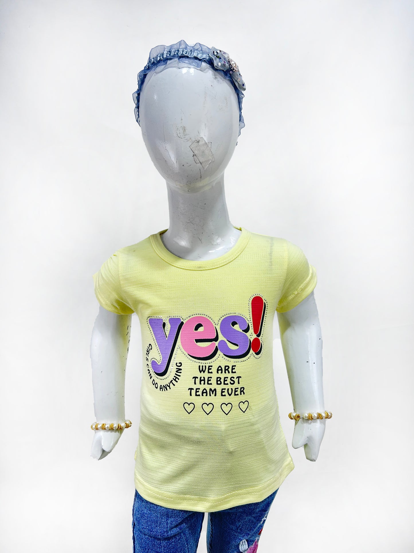 2.5Yrs - 7Yrs SK Yes Yellow T-Shirt For Girls GTS71