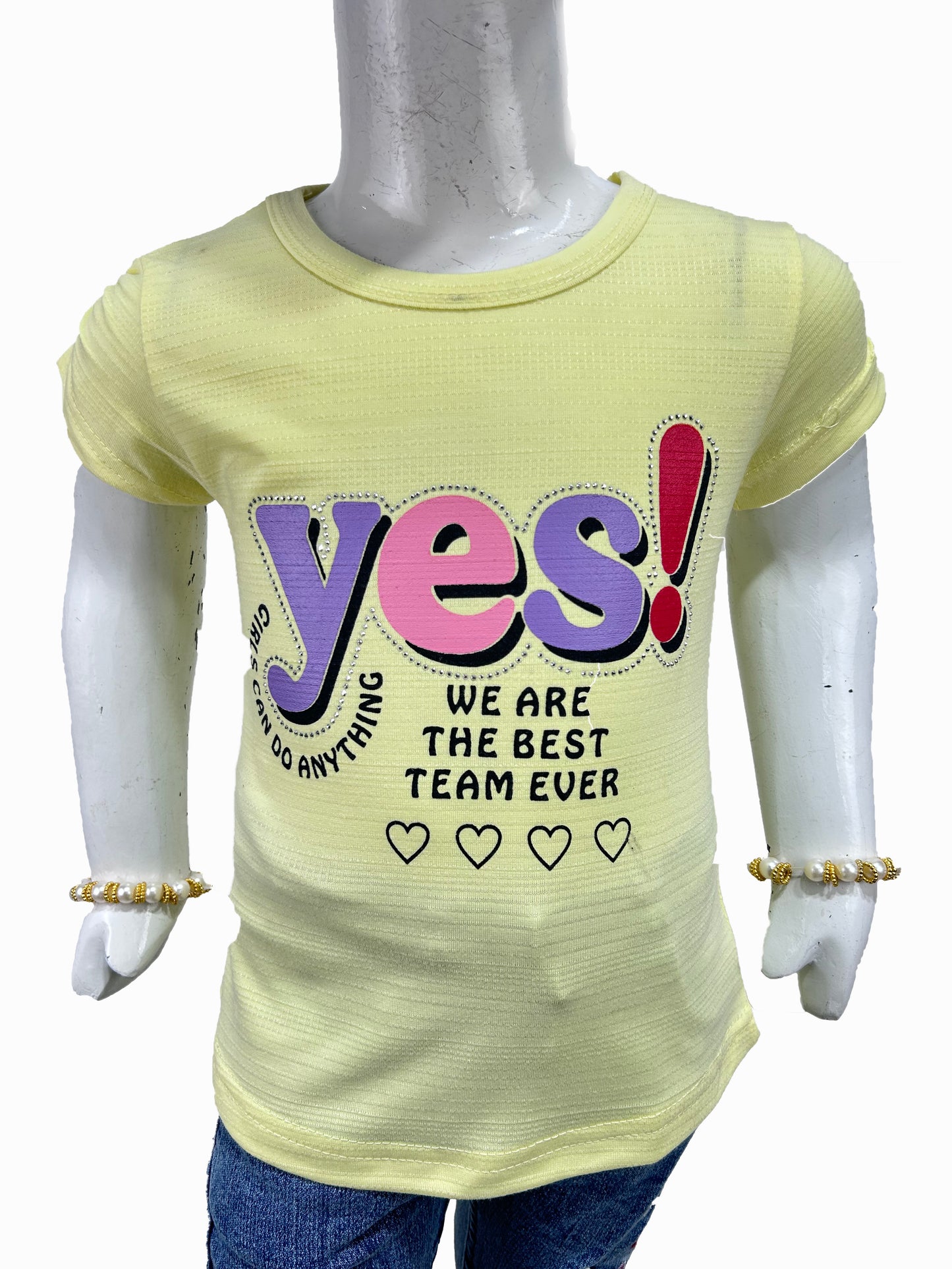 2.5Yrs - 7Yrs SK Yes Yellow T-Shirt For Girls GTS71