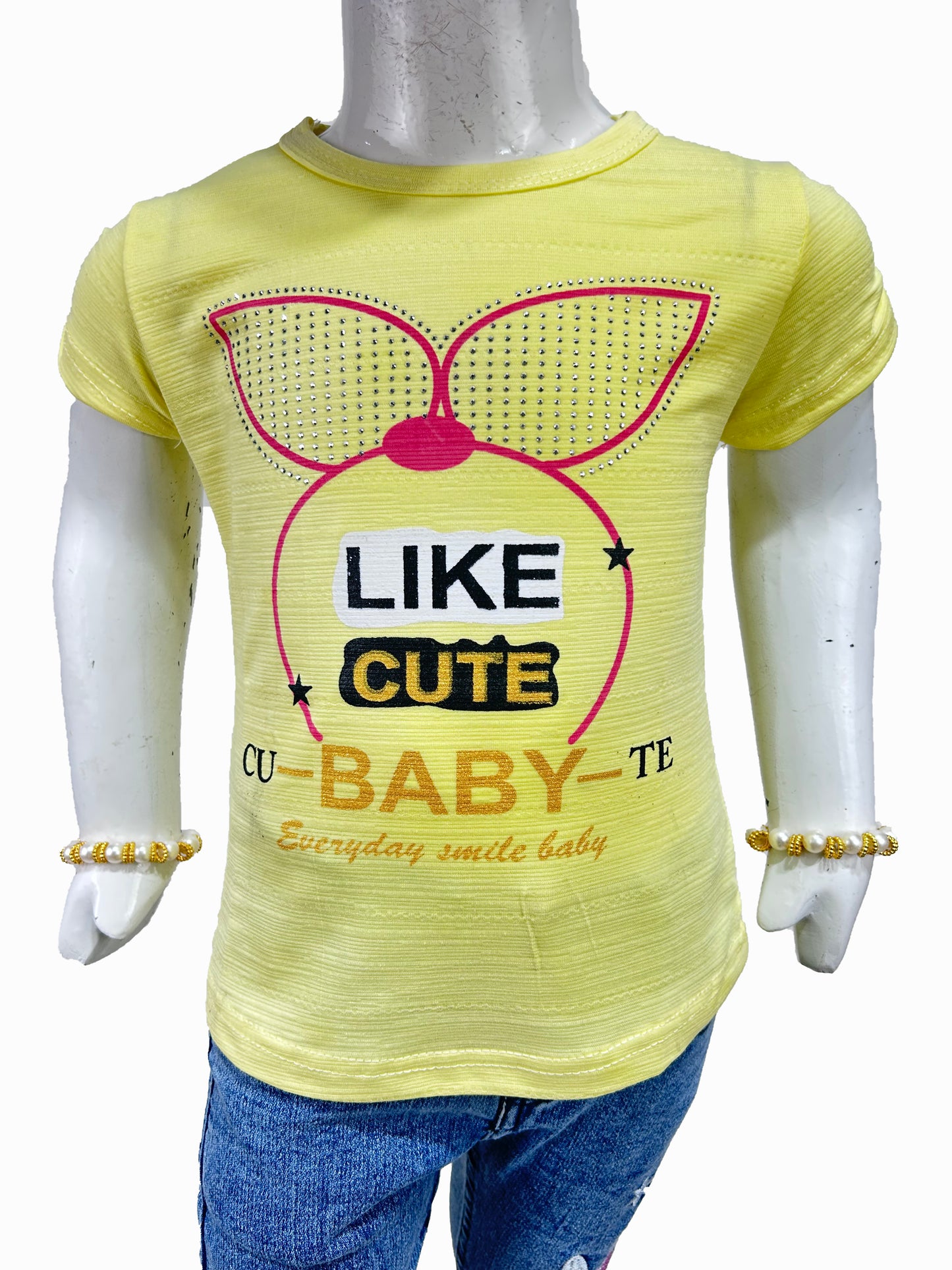 2.5Yrs - 7Yrs SK Like Yellow T-Shirt For Girls GTS73