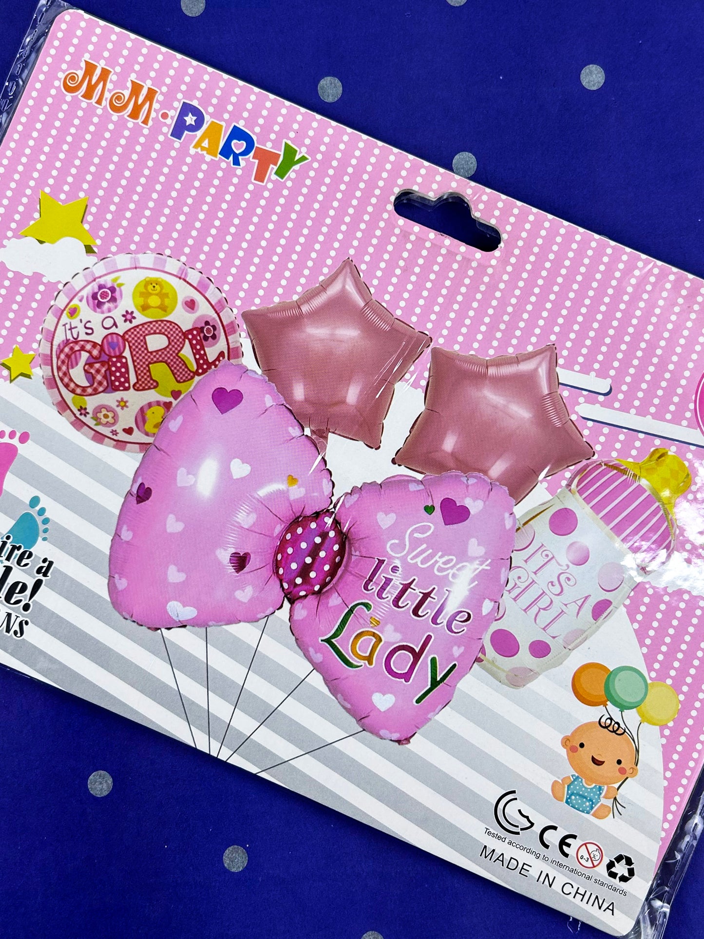 Pack Of 5Pcs Welcome Little Lady Happy Birthday Party Balloons Set BP70