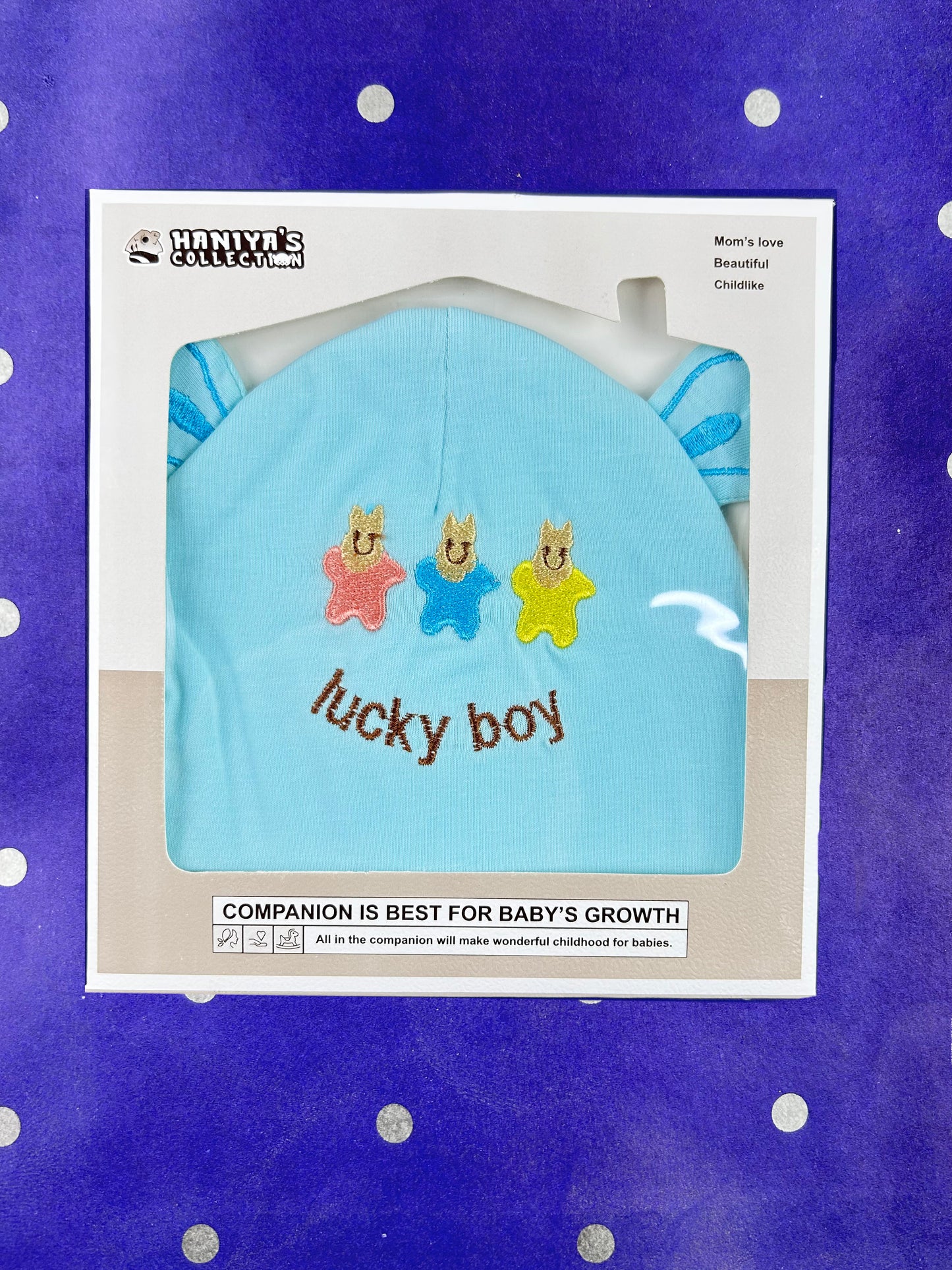 Light Blue Lucky Boy Cap For Newborn NBC14