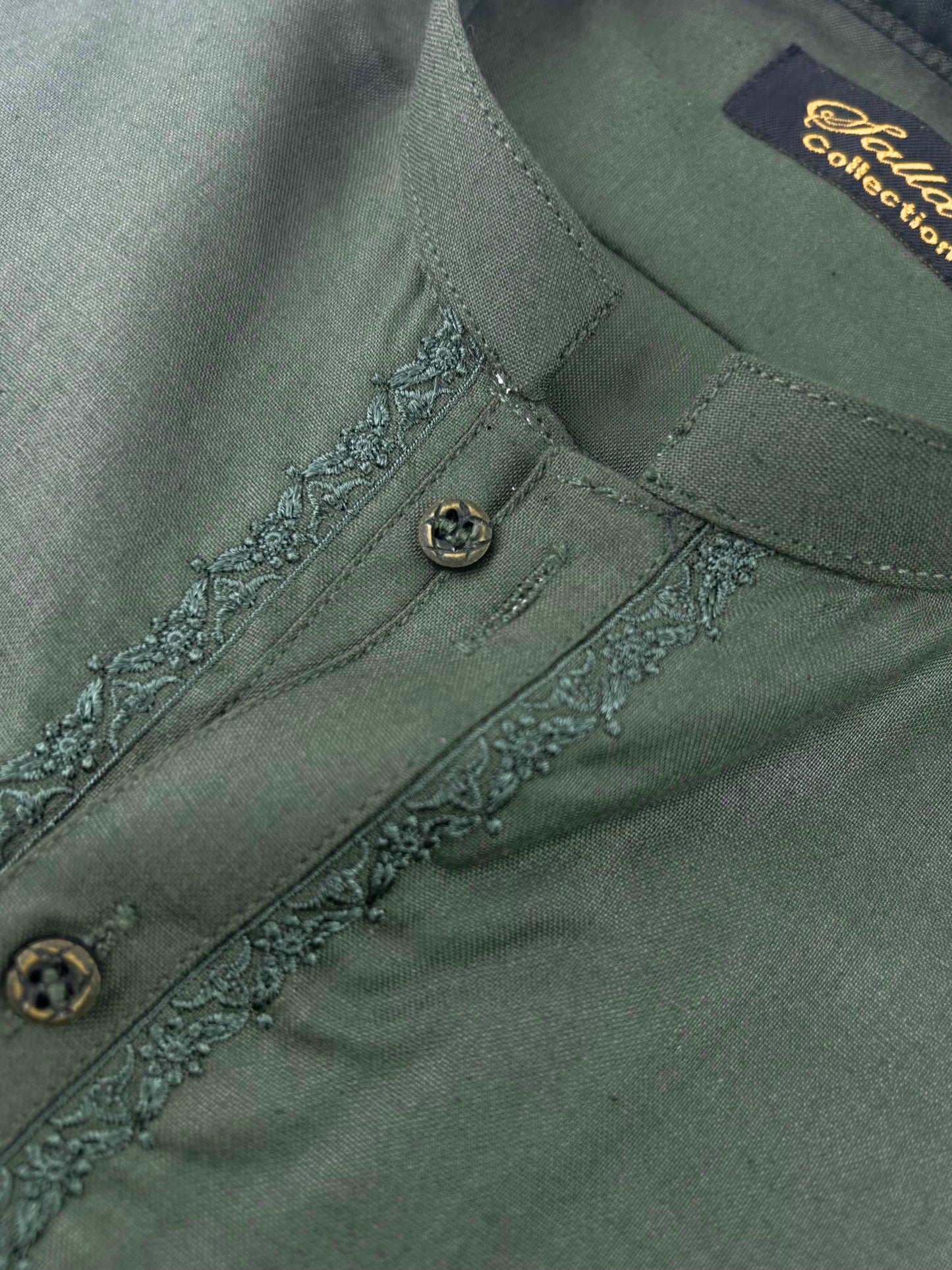 752- 06 Dark Green Stitched Suit Kameez Shalwar For Men MSK190