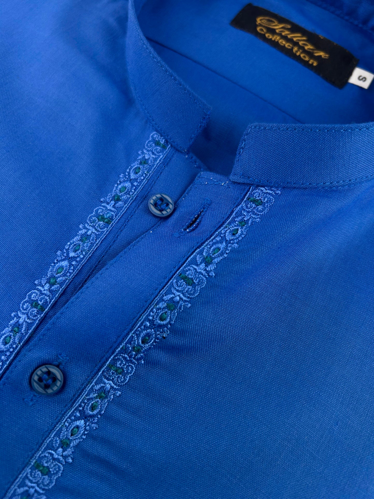 752- 07 Royal Blue Stitched Suit Kameez Shalwar For Men MSK191