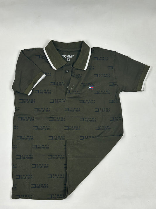 4Yrs - 8Yrs Olive Green Polo T-Shirt For Boys BTS71