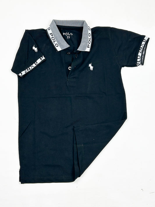 4Yrs - 8Yrs Black Polo T-Shirt For Boys BTS72