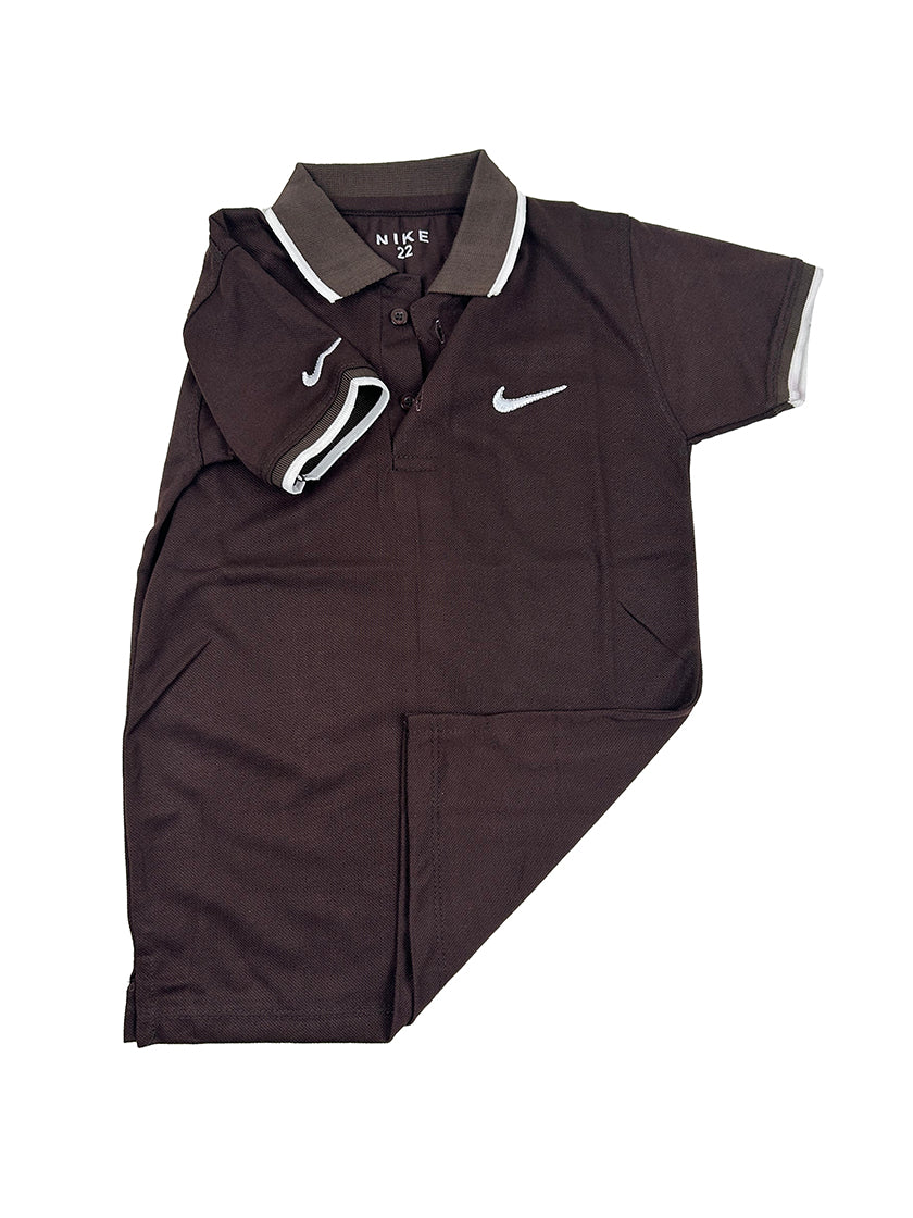 4Yrs - 8Yrs Dark Brown Polo T-Shirt For Boys BTS76