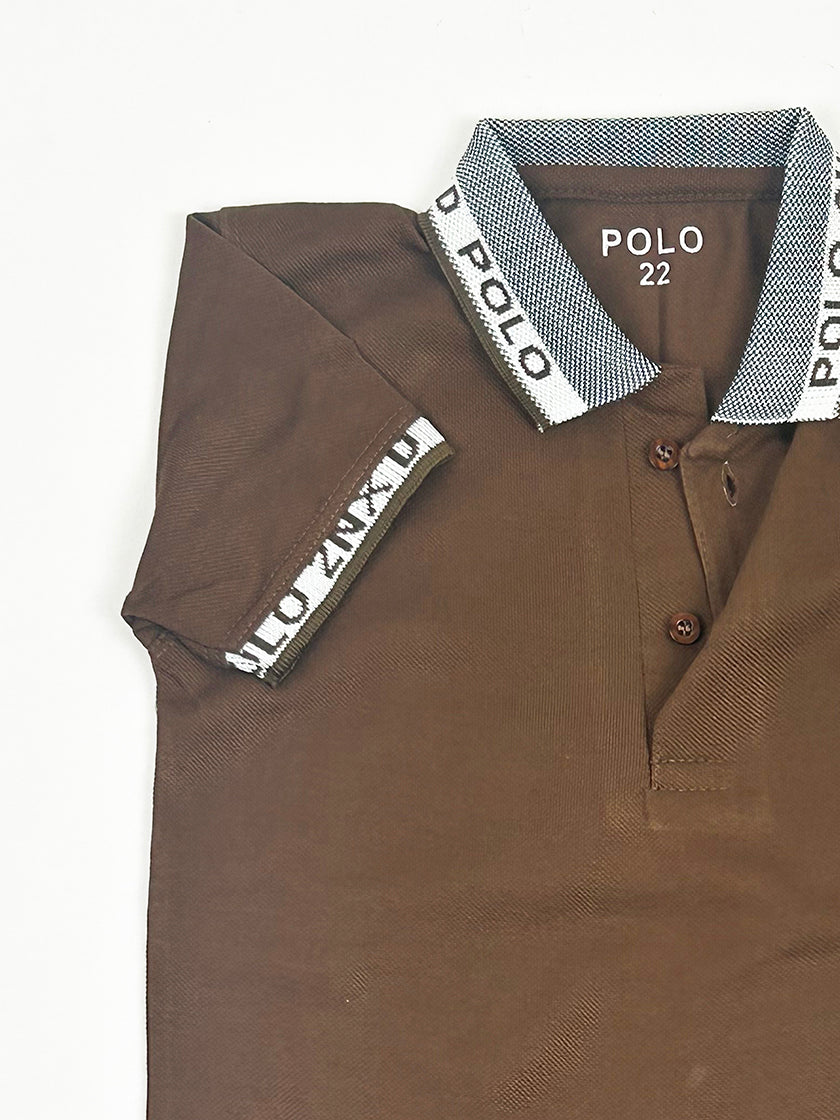 4Yrs - 8Yrs Dark Brown Polo T-Shirt For Boys BTS82