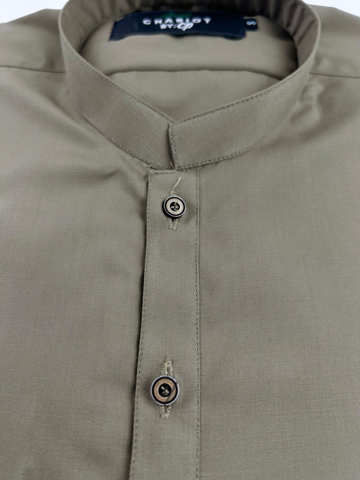 751/1-7 Olive Brown Stitched Suit Kameez Shalwar For Men MSK173