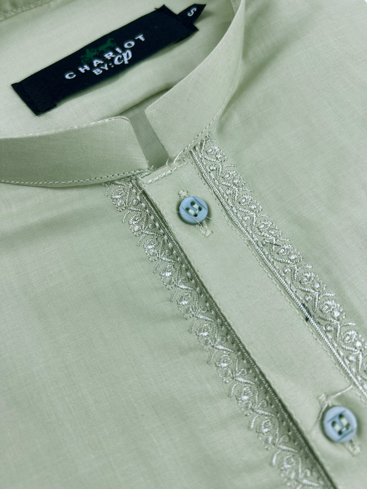 756-9 Pear Green 100% Cotton Stitched Suit Kameez Shalwar For Men MSK160