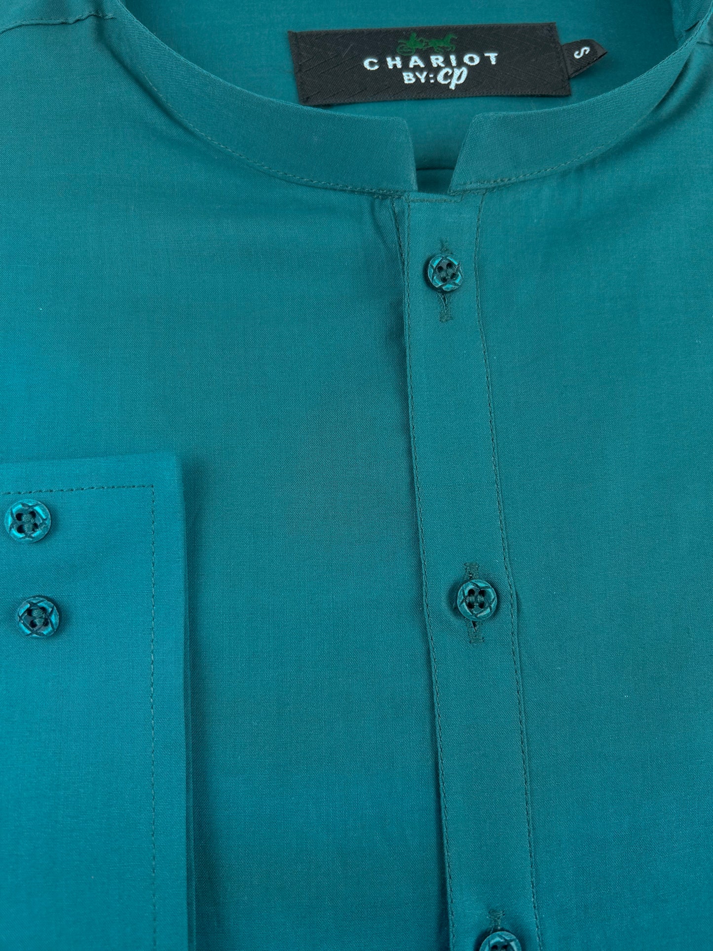 756-3 Teal 100% Cotton Stitched Suit Kameez Shalwar For Men MSK154