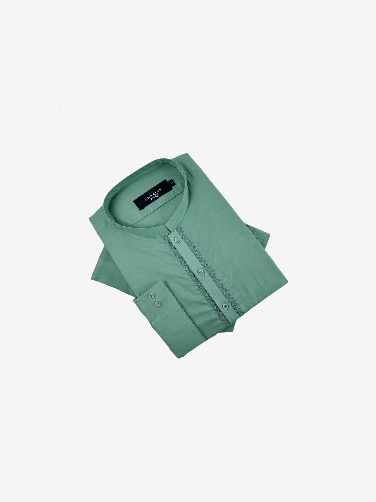756-6 Green 100% Cotton Stitched Suit Kameez Shalwar For Men MSK157