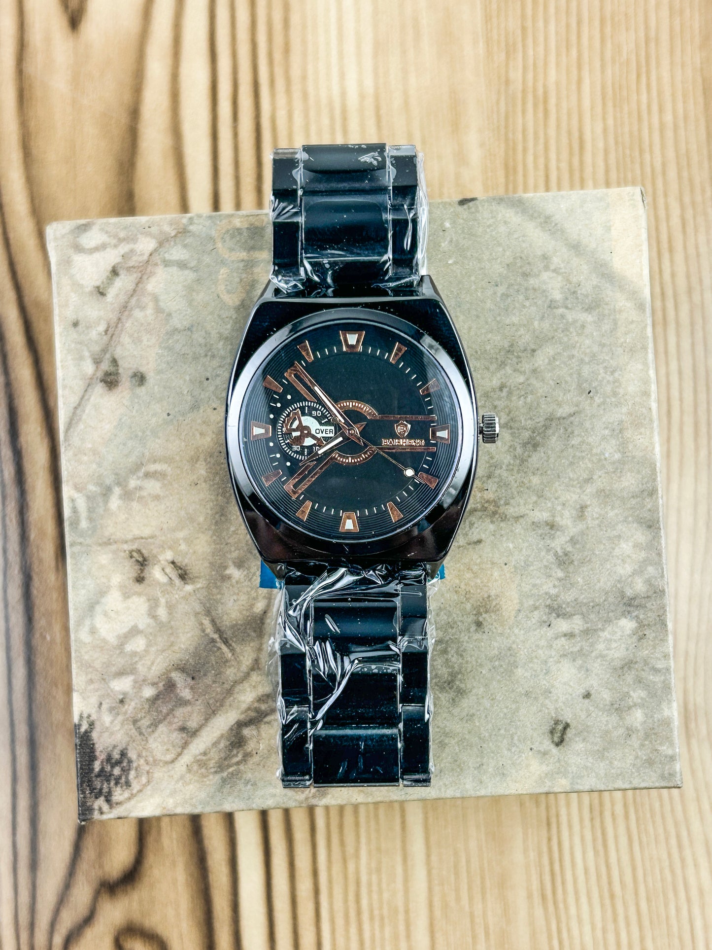 Black Stainless Steel Watch For Men MW130