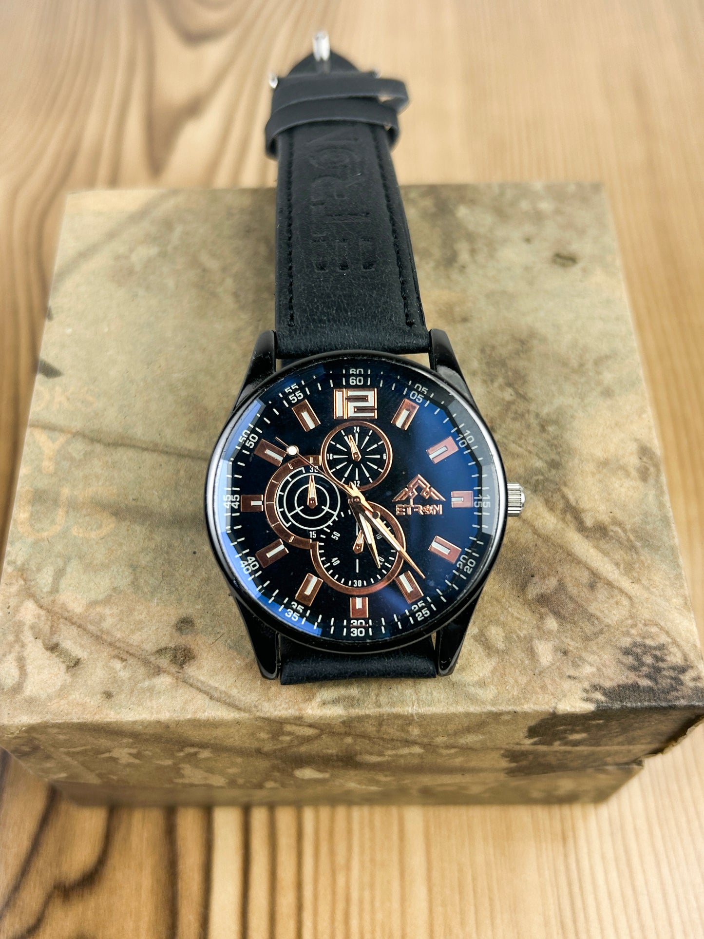 Black Strap Watch For Men MW142