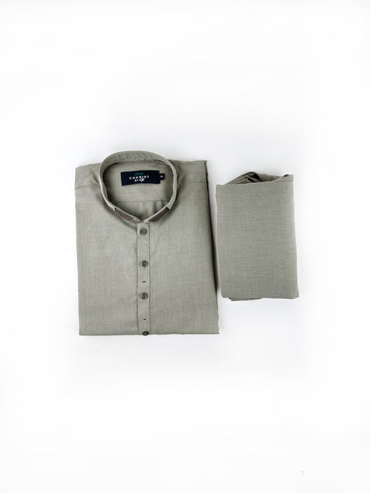 750- 04 Green Shade Stitched Suit Kameez Shalwar For Men MSK195