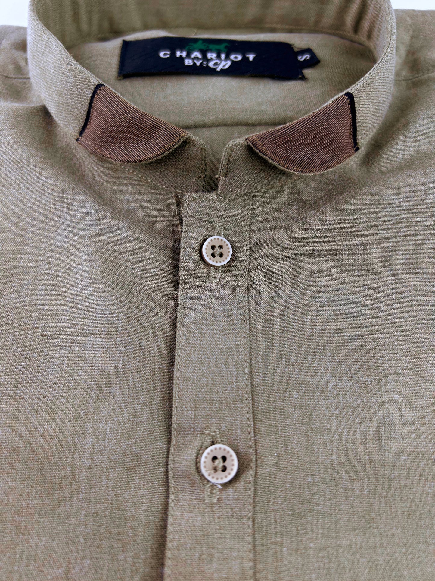 750- 03 Light Brown Stitched Suit Kameez Shalwar For Men MSK194