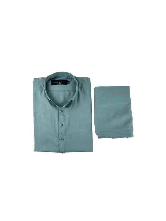 750- 05 Light Ferozi Stitched Suit Kameez Shalwar For Men MSK196