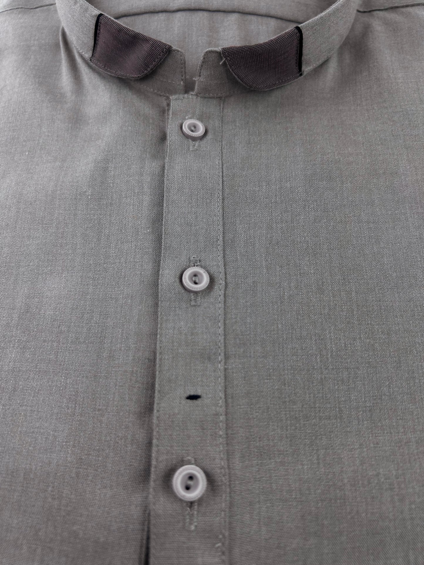 750- 06 Light Grey Stitched Suit Kameez Shalwar For Men MSK197