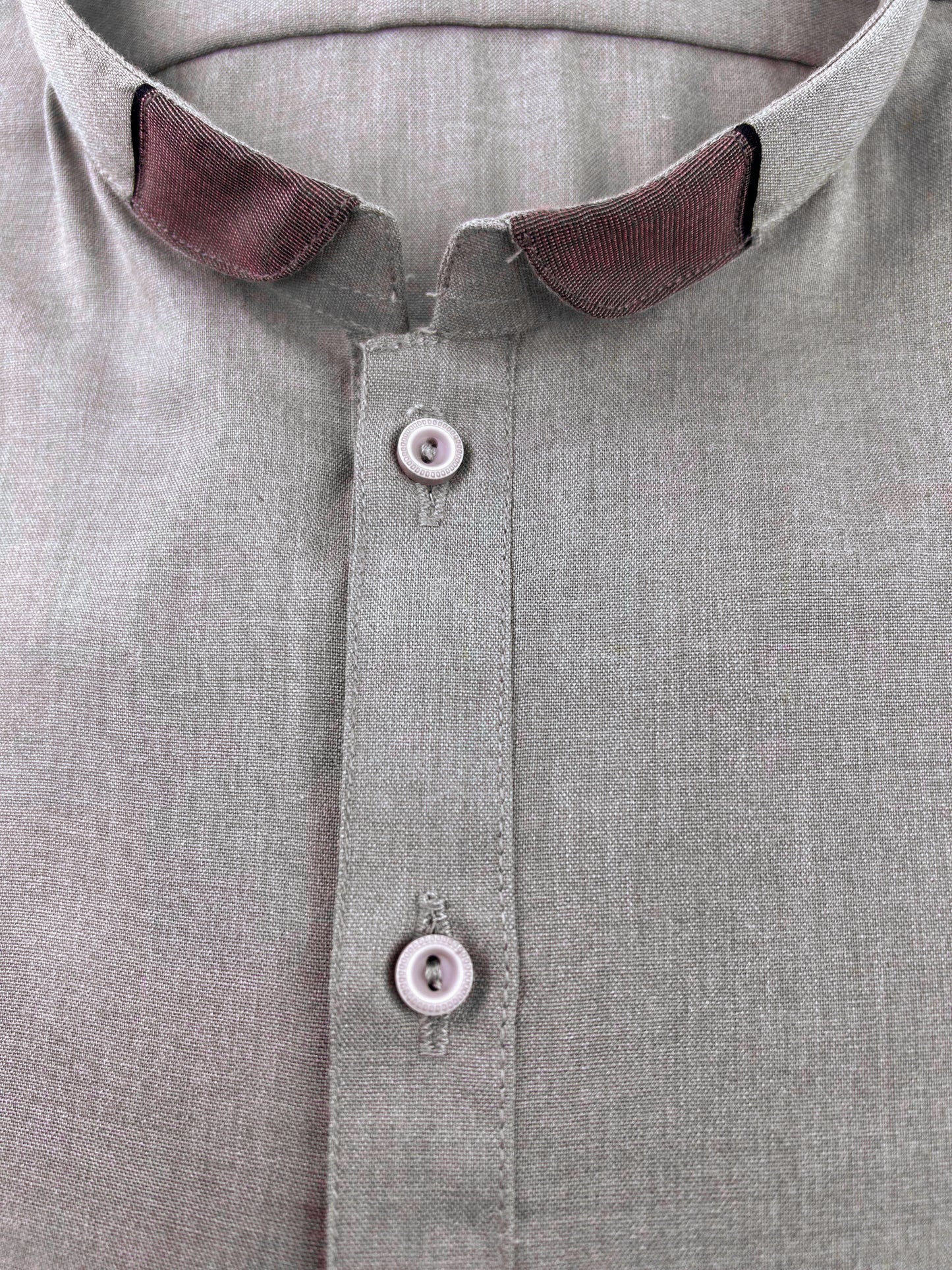750- 06 Light Grey Stitched Suit Kameez Shalwar For Men MSK197