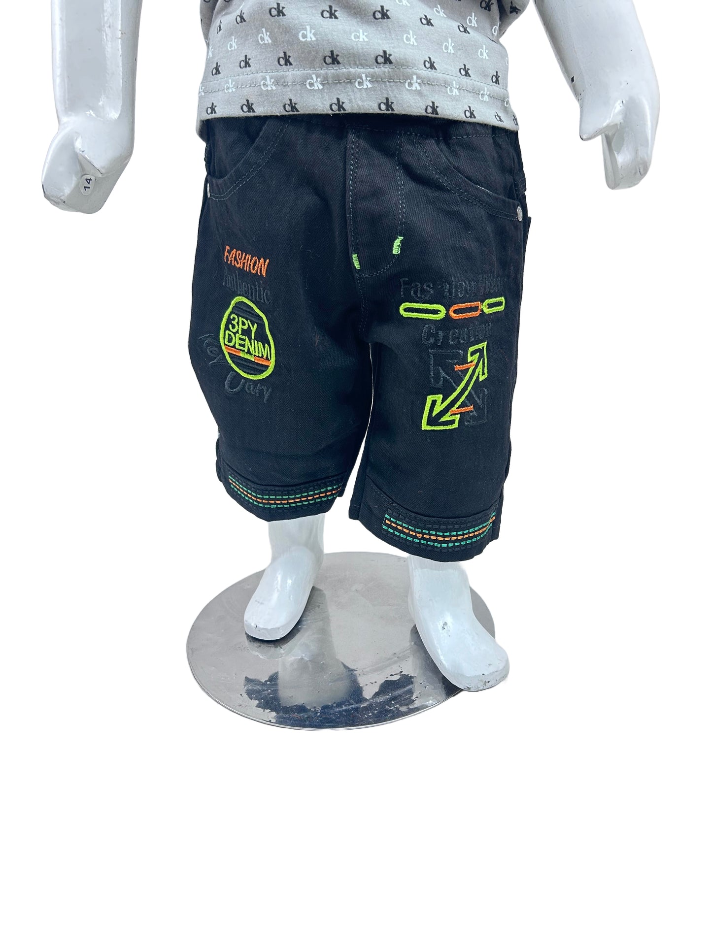 5Yrs - 16Yrs Black Denim Jeans Short For Boys NK BJS03