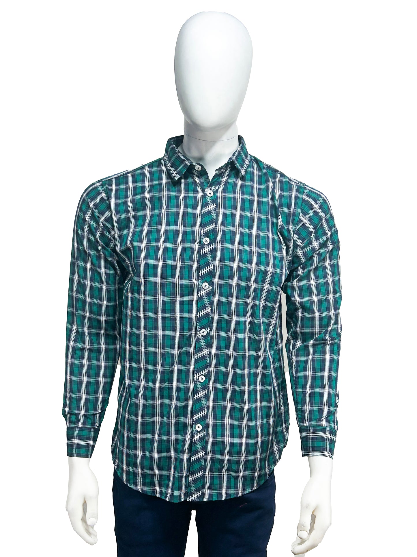 Green Checks Casual Shirt For Men MCS34