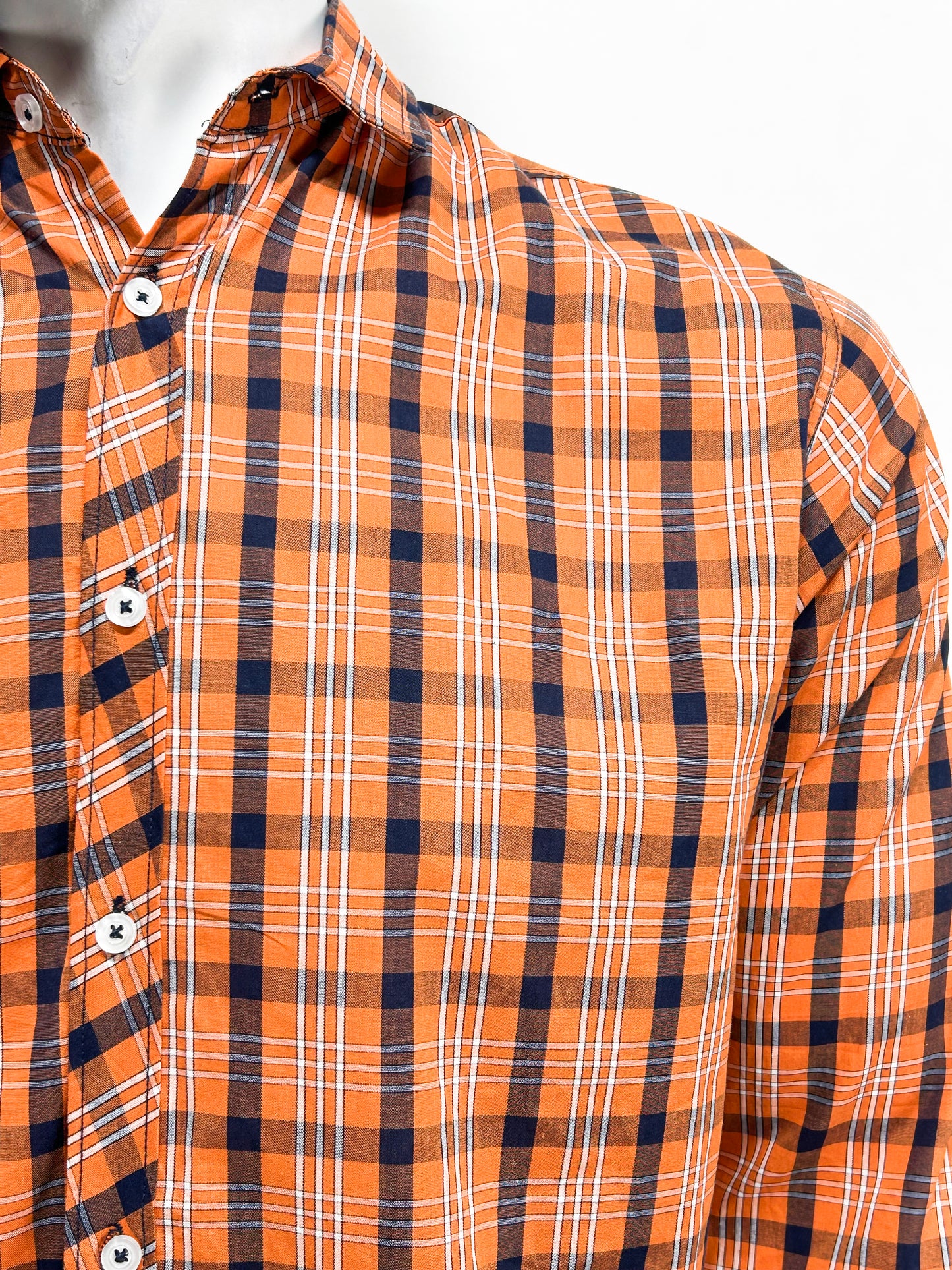 Orange Checks Casual Shirt For Men MCS32