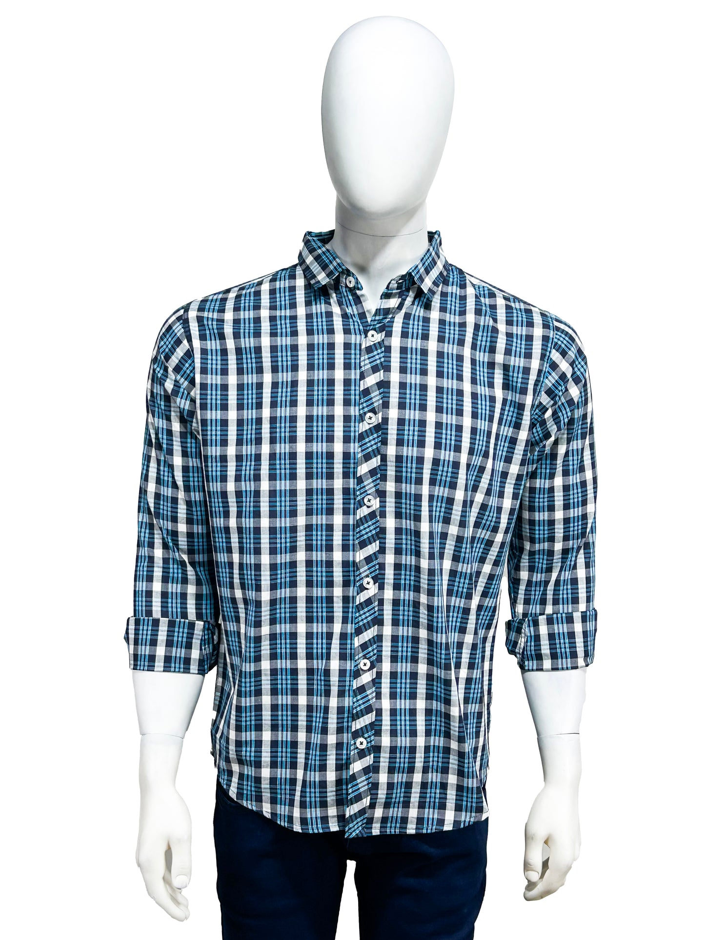 Blue Checks Casual Shirt For Men MCS30