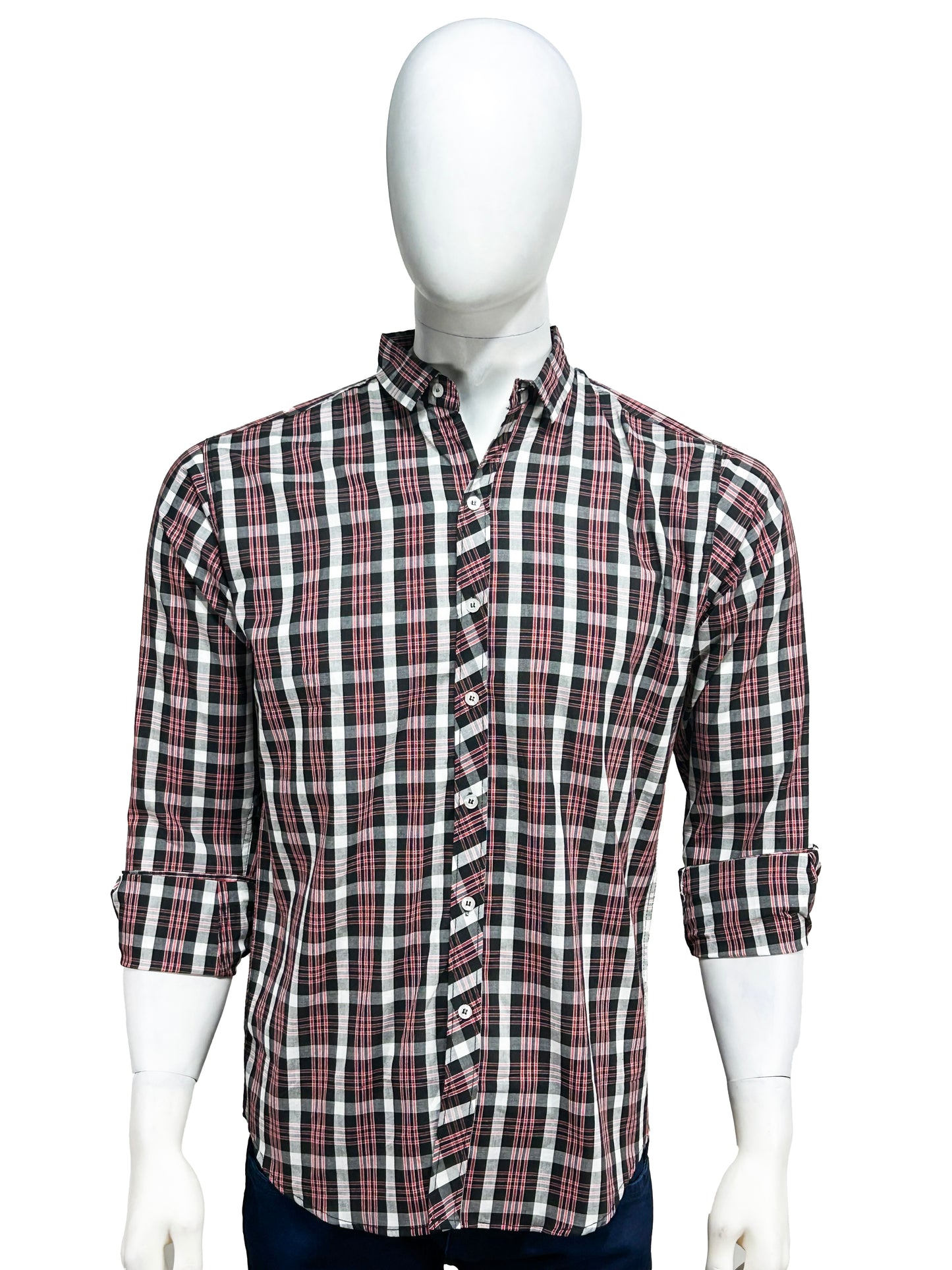 Red Checks Casual Shirt For Men MCS31