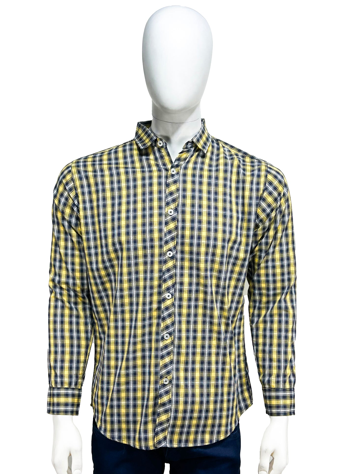 Yellow Checks Casual Shirt For Men MCS33
