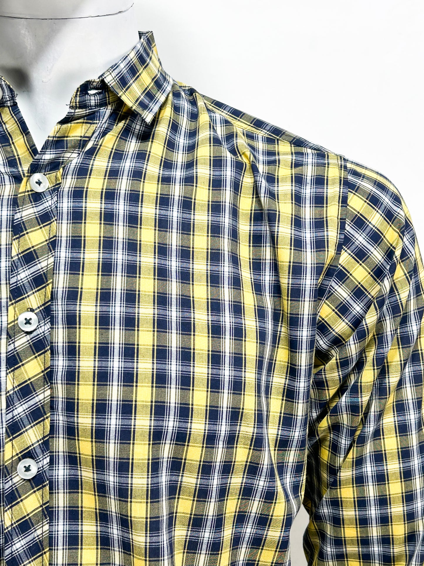 Yellow Checks Casual Shirt For Men MCS33