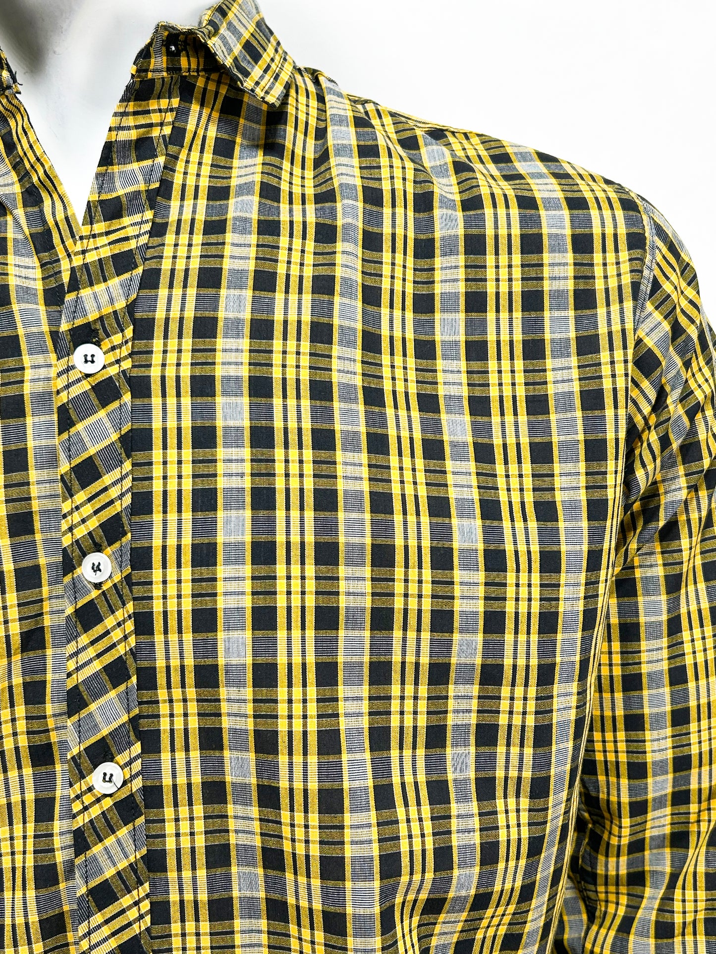 Yellow Checks Casual Shirt For Men MCS40