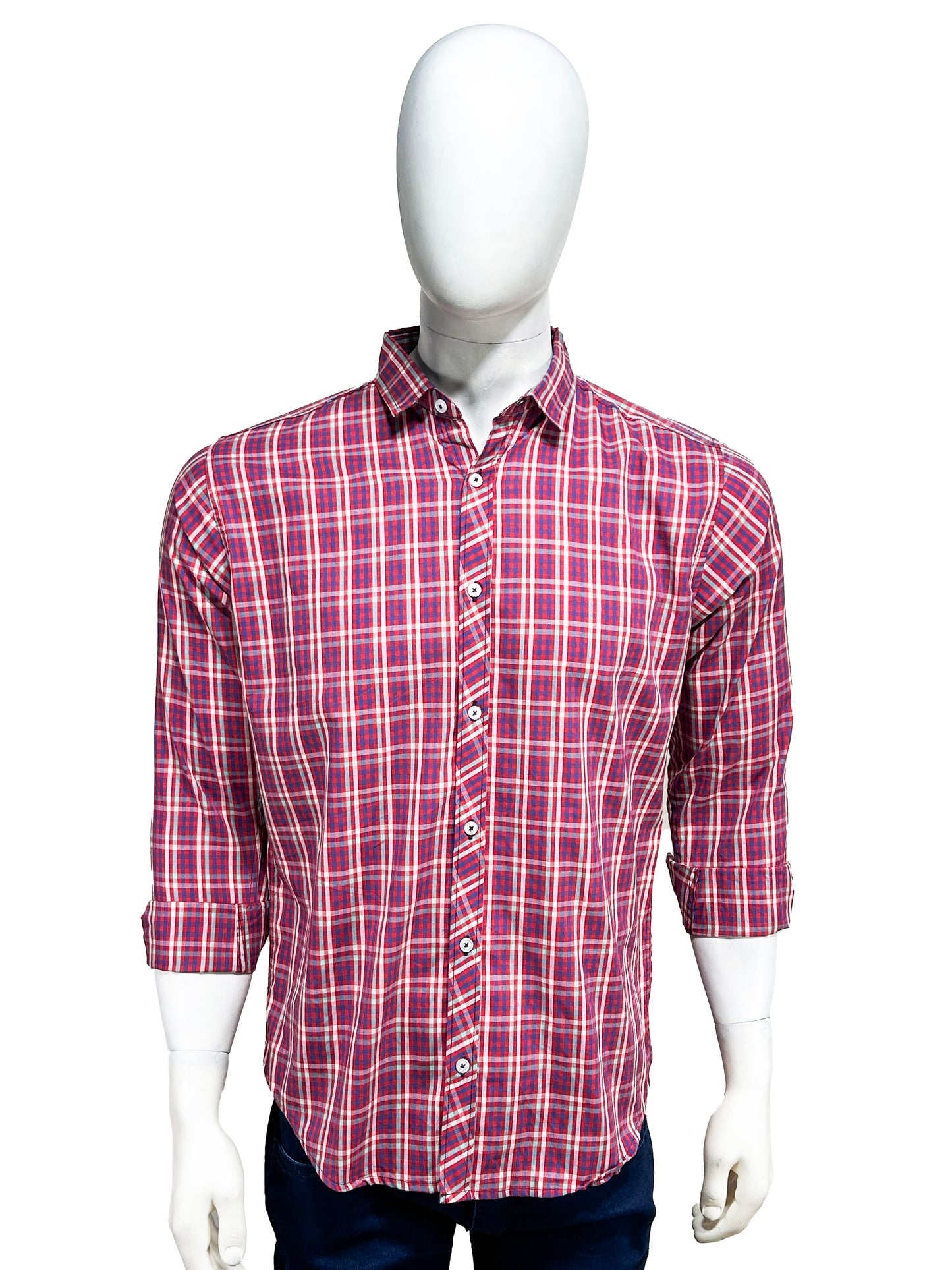 Red Checks Casual Shirt For Men MCS36