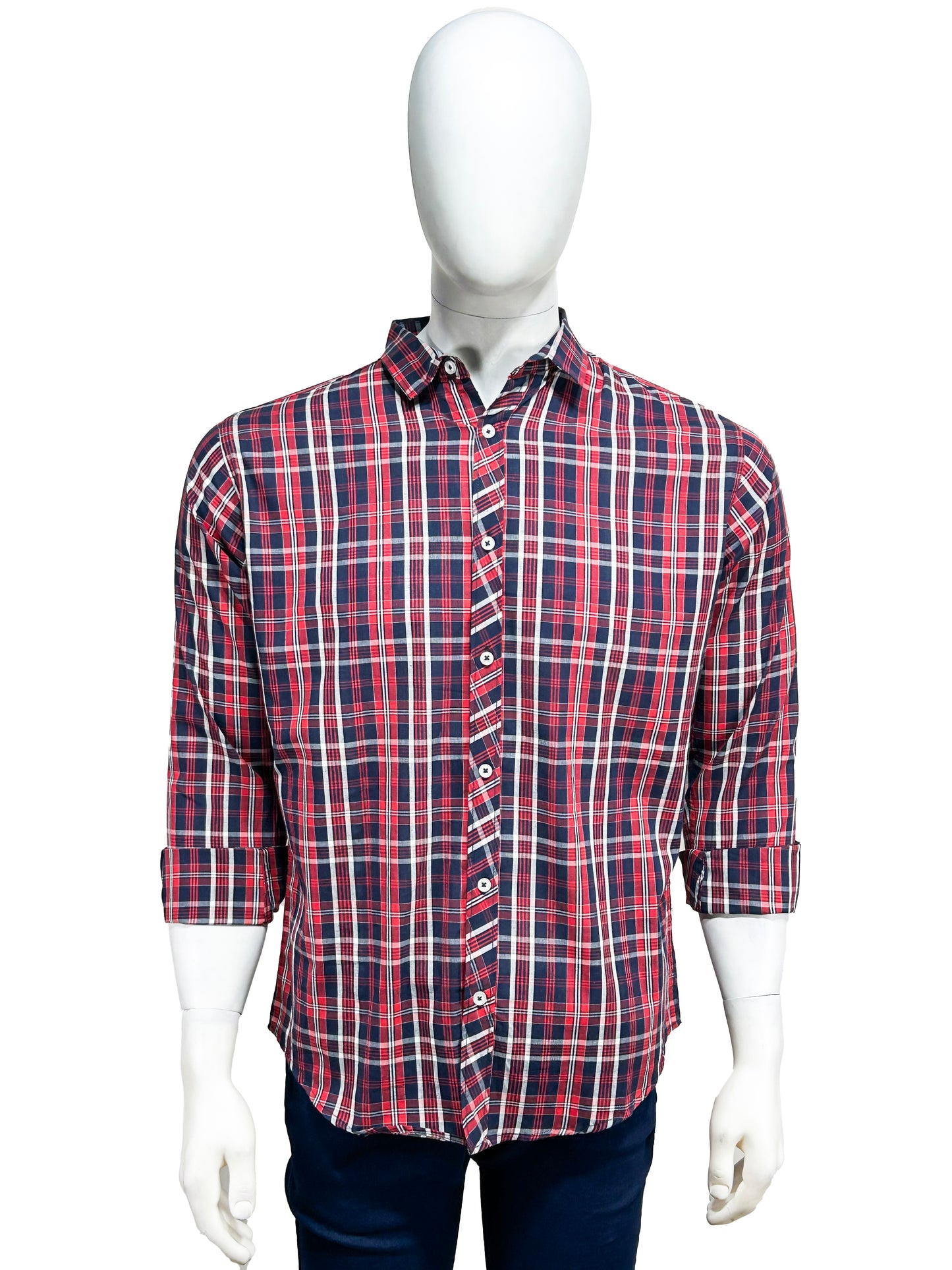Red Checks Casual Shirt For Men MCS37