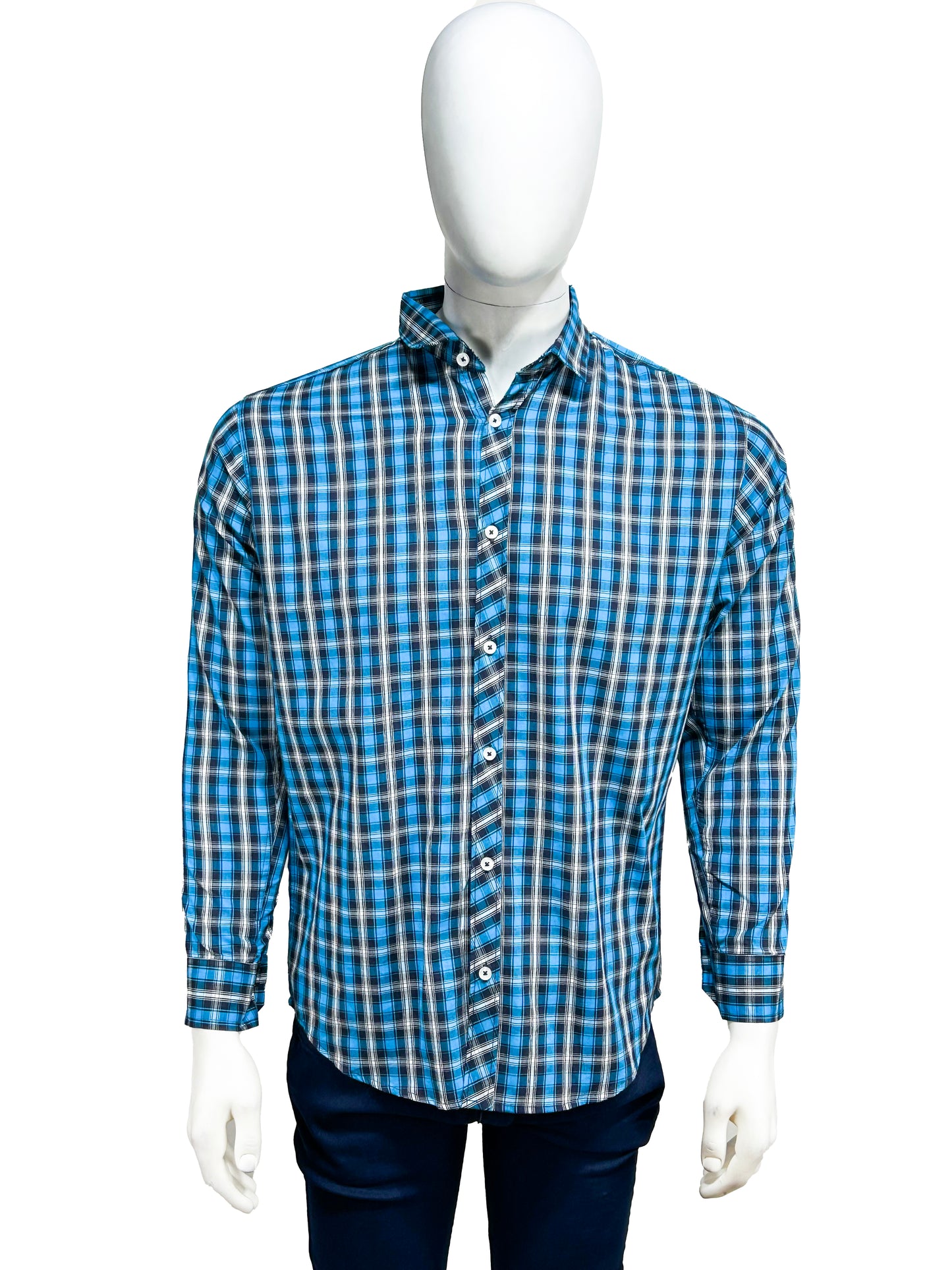 Blue Checks Casual Shirt For Men MCS35