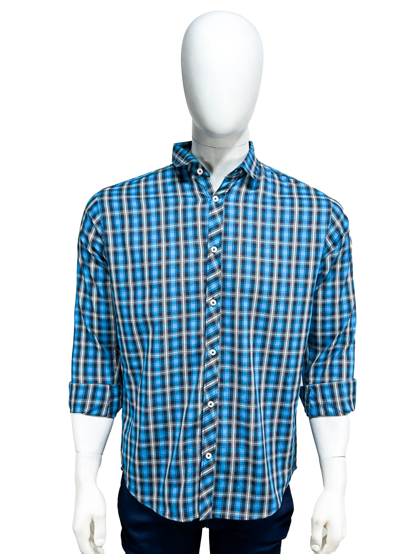 Blue Checks Casual Shirt For Men MCS35