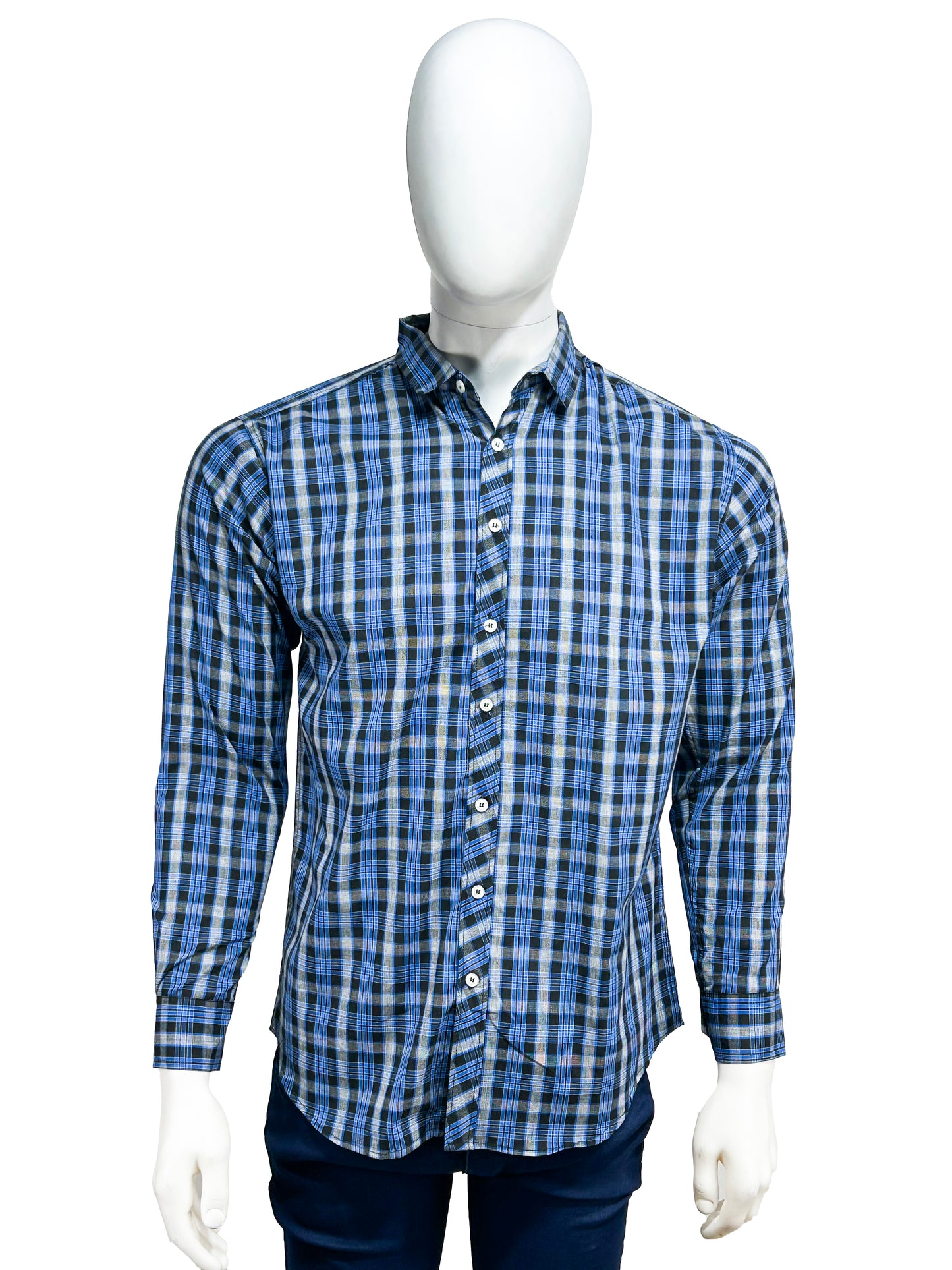 Blue Checks Casual Shirt For Men MCS38