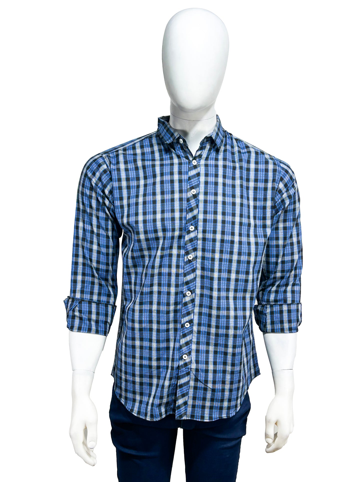 Blue Checks Casual Shirt For Men MCS38