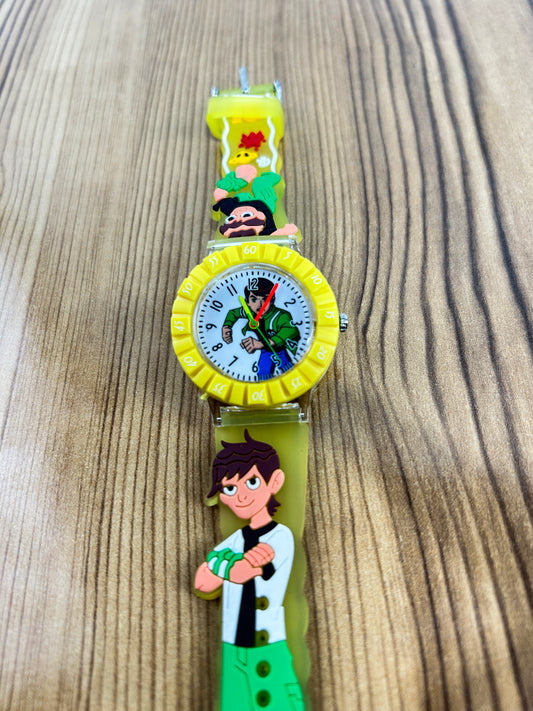 Yellow Ben 10 Wrist Watch For Boys KWW36