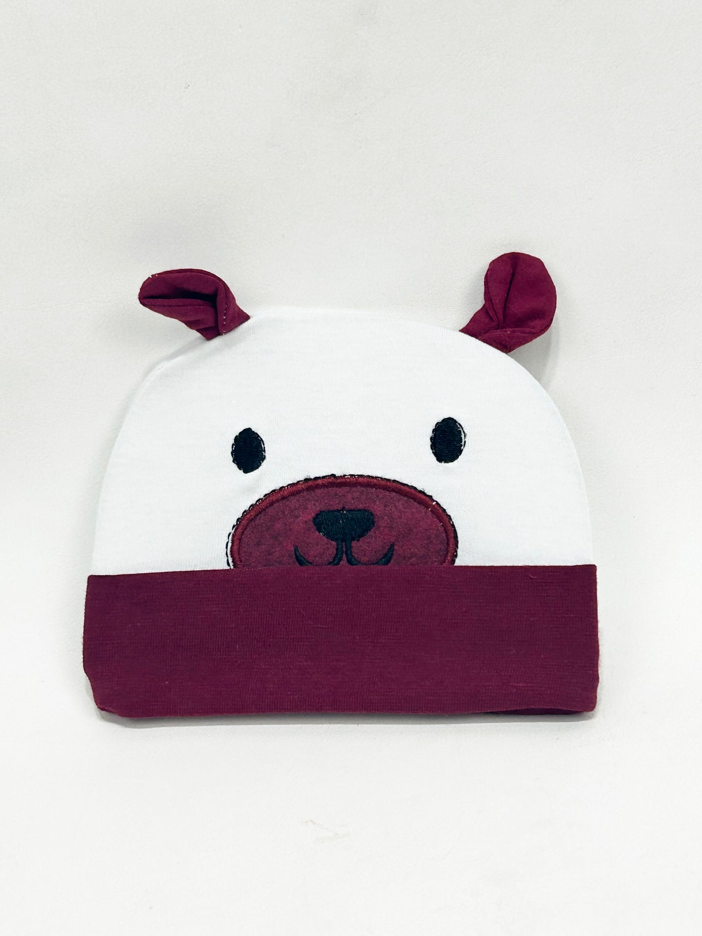 Maroon Beanie Cap For Newborn NBC08