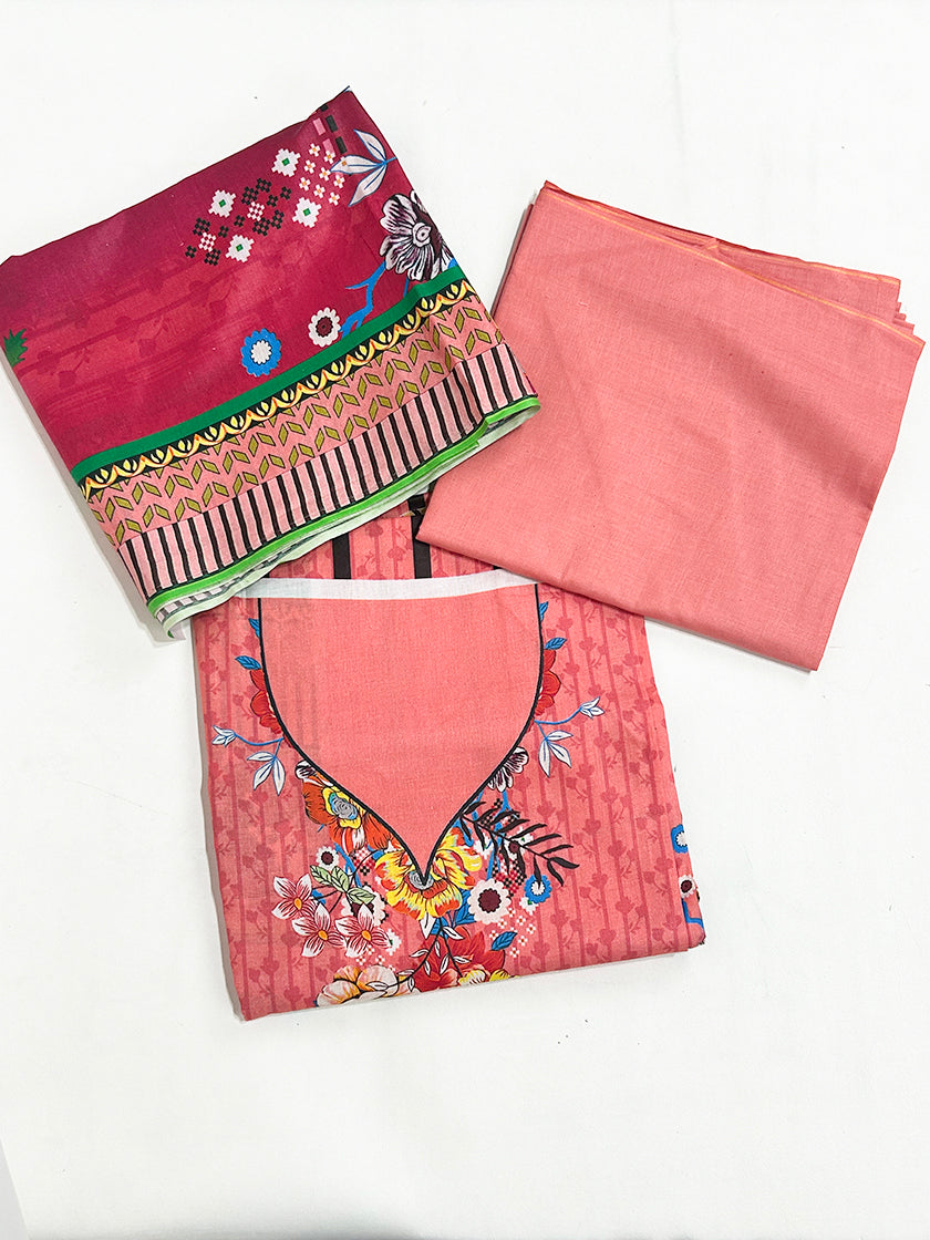 3Pcs Unstitched Digital Lawn Suit For Women WU113