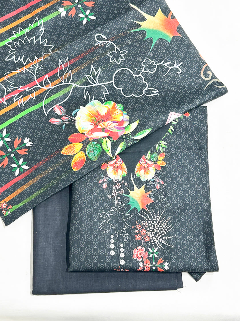 3Pcs Unstitched Digital Lawn Suit For Women WU117