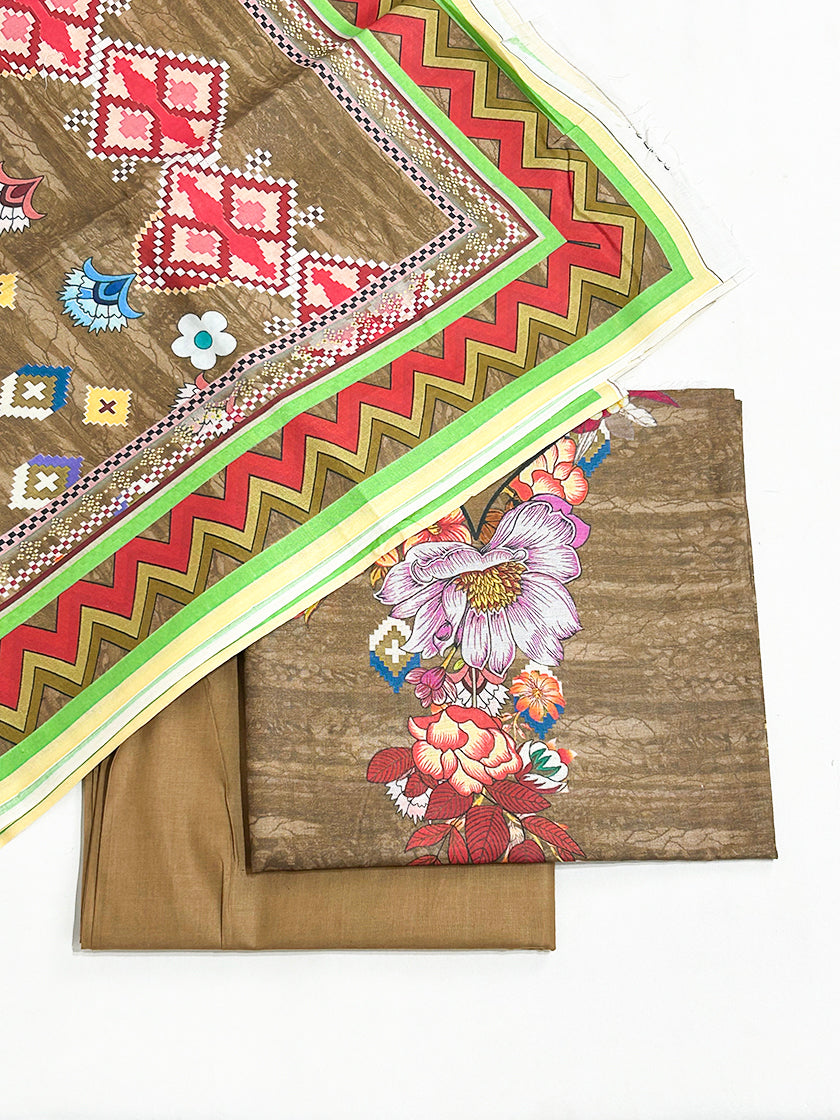 3Pcs Unstitched Digital Lawn Suit For Women WU115
