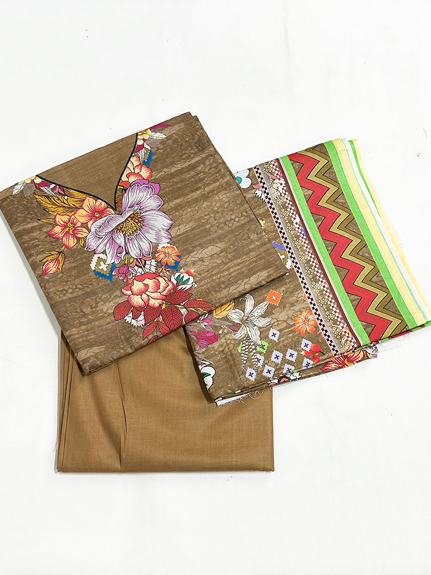 3Pcs Unstitched Digital Lawn Suit For Women WU115