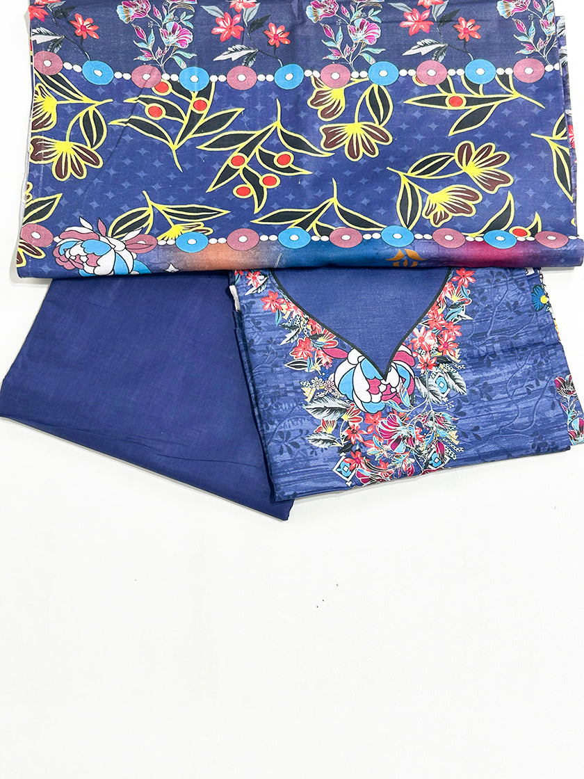 3Pcs Unstitched Digital Lawn Suit For Women WU111