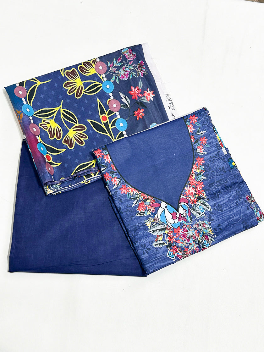 3Pcs Unstitched Digital Lawn Suit For Women WU111