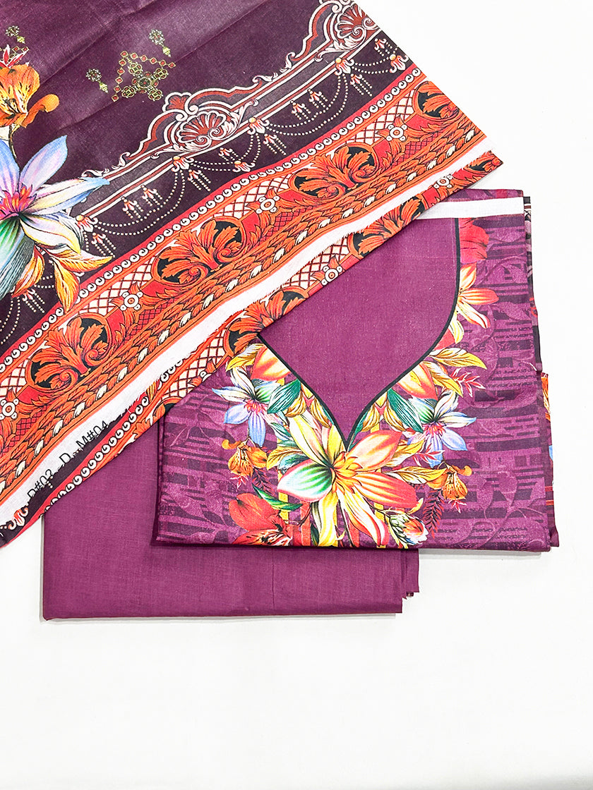 3Pcs Unstitched Digital Lawn Suit For Women WU112