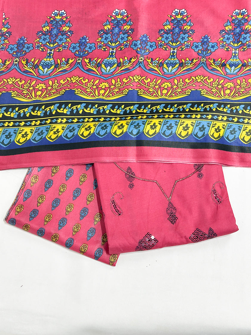 3Pcs Unstitched Digital Lawn Suit For Women WU93