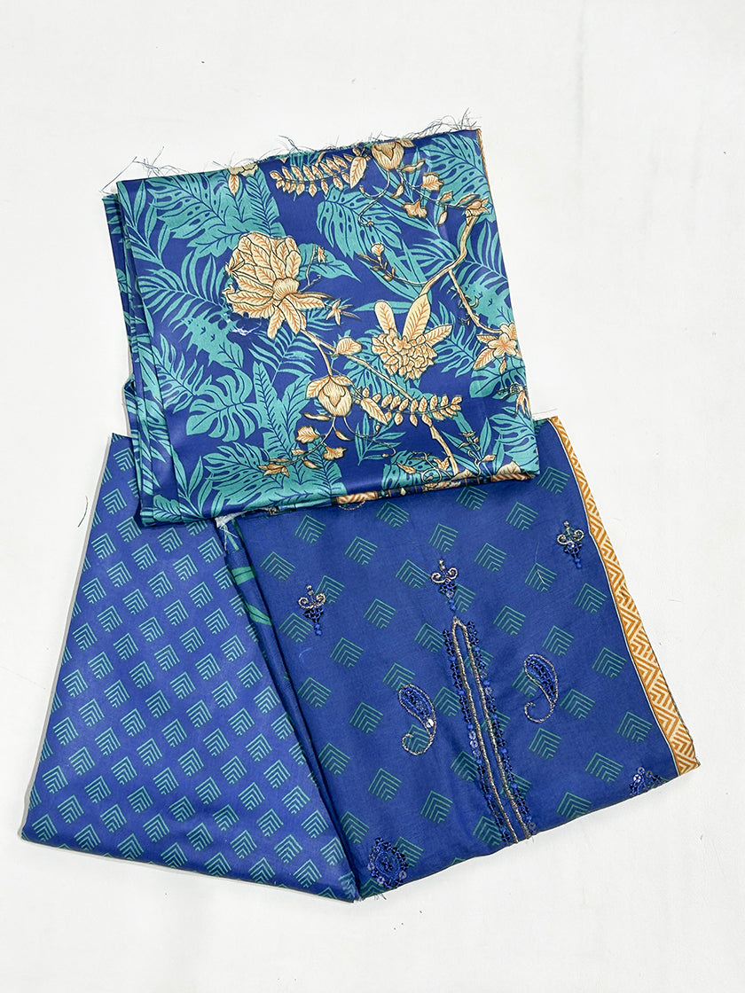 3Pcs Unstitched Digital Lawn Suit For Women WU95
