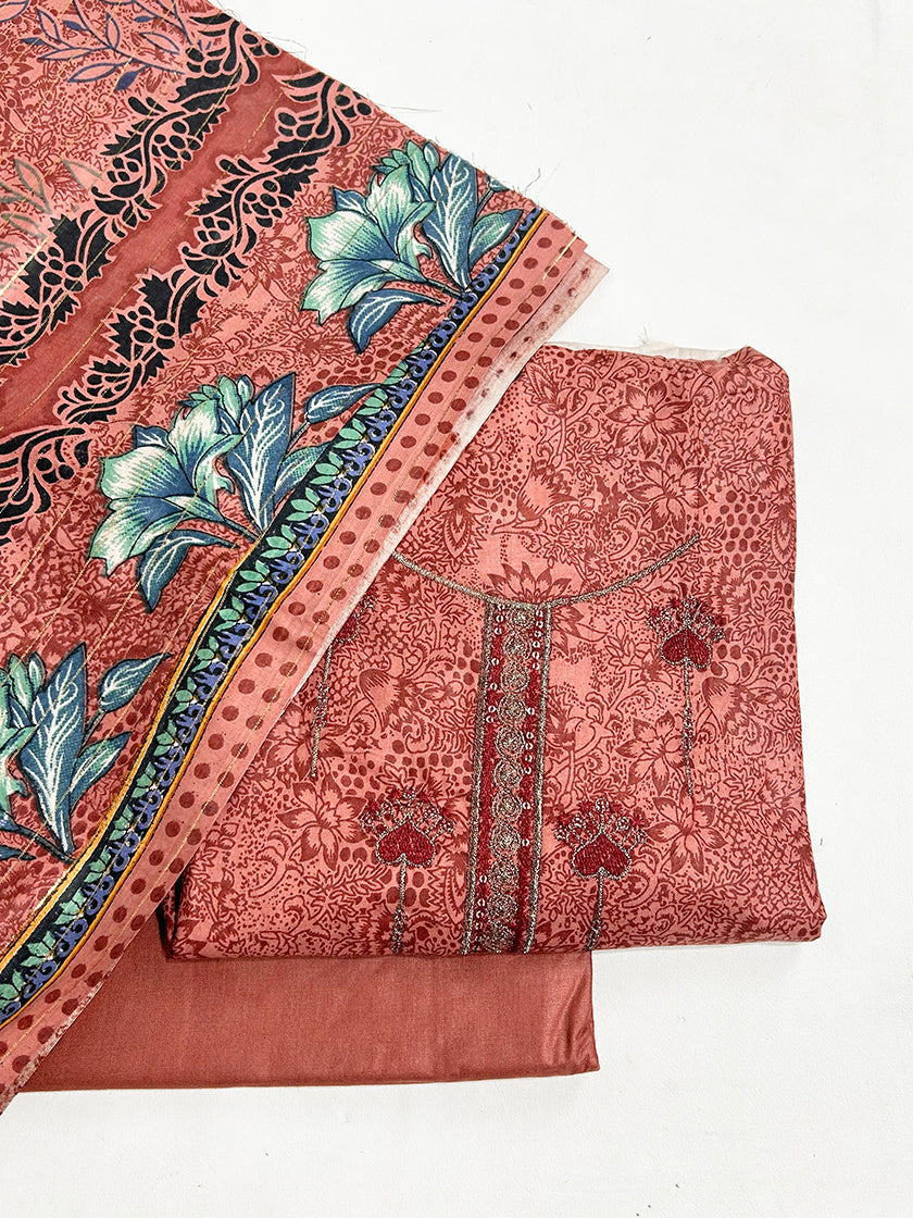 3Pcs Unstitched Digital Lawn Suit For Women WU104