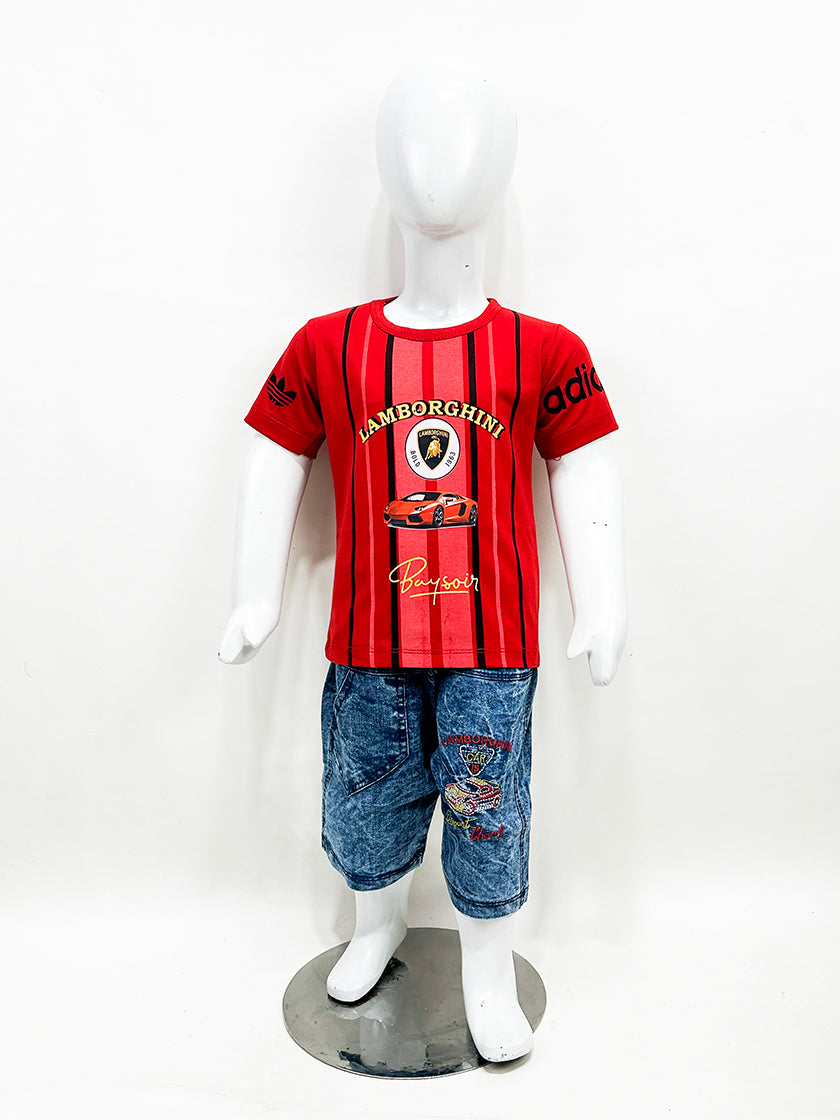 1Yr - 4Yrs Lamborghini Red Suit For Kids MZ BS333